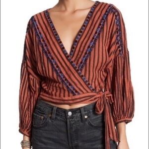 Free People Barcelona Nights Wrap Blouse size XS